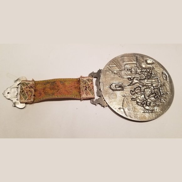 Vintage pewter wall hanging plate ( midcentury) - Picture 2 of 5